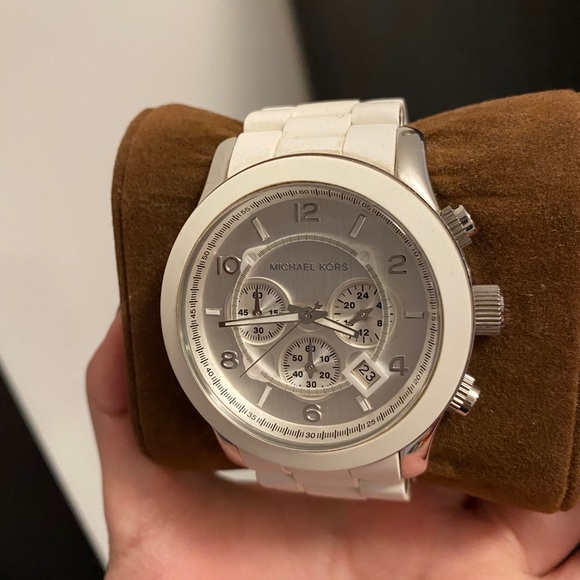 Silver/White Michael Kors Watch main image 7